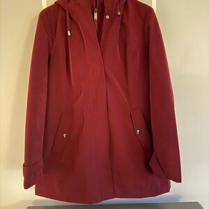 Elegant Burgundy Hooded Coat